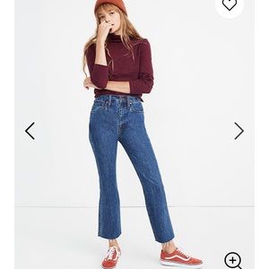 Madewell rigid semi-boot crop jean